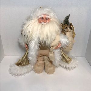 The Ganz Cottage Vintage Gold Santa Claus 12" Holiday Christmas Decor